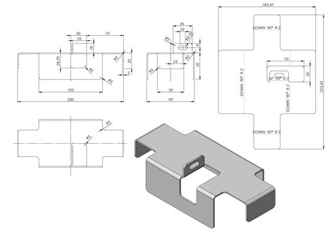 sheet metal 2d drawings for practice|complex sheet metal drawings pdf.